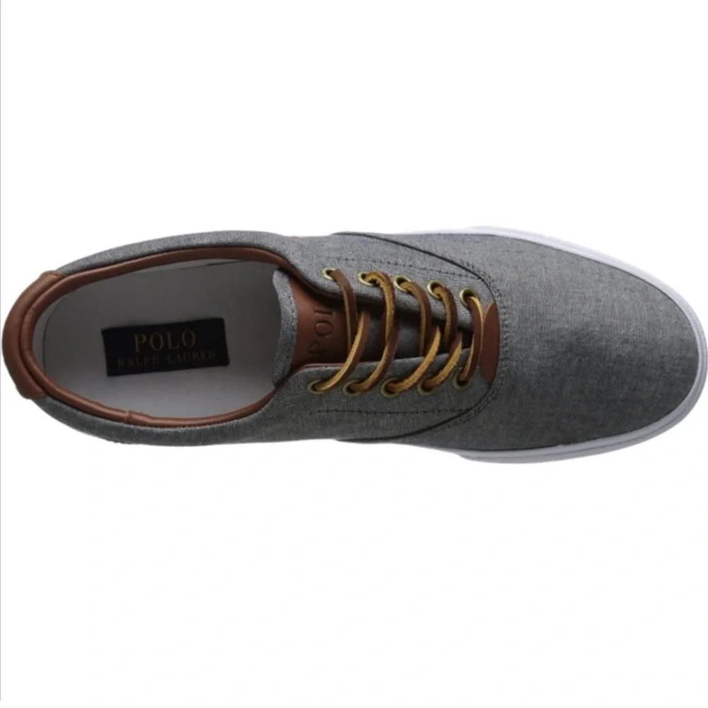 🖤🖤🔥Ralph Lauren Vaughn Men's Keaton Suede-Trim Herringbone Sneaker Size 10D